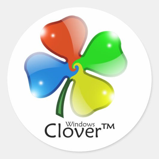 Windows Clover Edition Ronde Sticker (Voorkant)