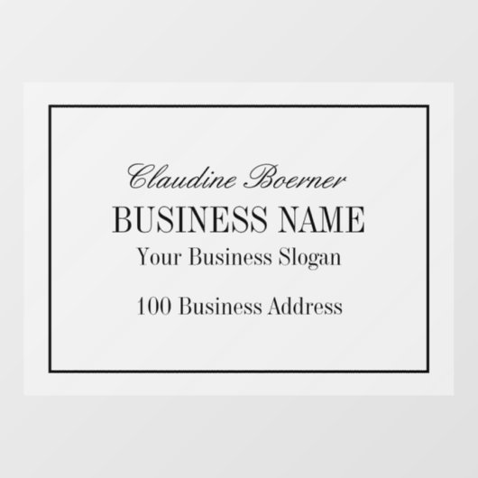 Windows Decal Clings Business Home (Vel)
