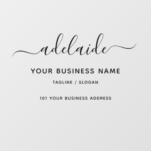Windows Decal Clings Business Home Script Name Sig (Vel)