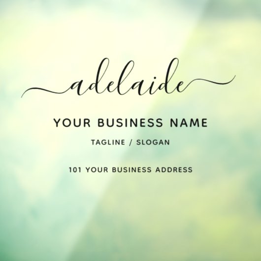 Windows Decal Clings Business Home Script Name Sig (Vel 3)