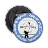 Windows Glas en Glazing voor de Glazier. Button Flesopener (Voorkant)