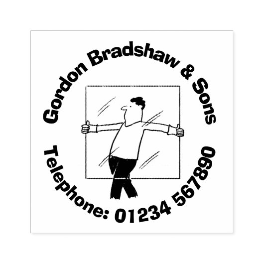 Windows Glas en Glazing voor de Glazier. Rubberstempel (Afrduk)