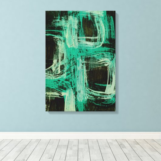 Windows I-Aquamarine Canvas Afdruk (Insitu (Houten vloer))