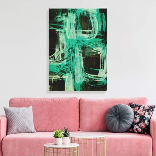 Windows I-Aquamarine Canvas Afdruk (Insitu (Woonkamer))