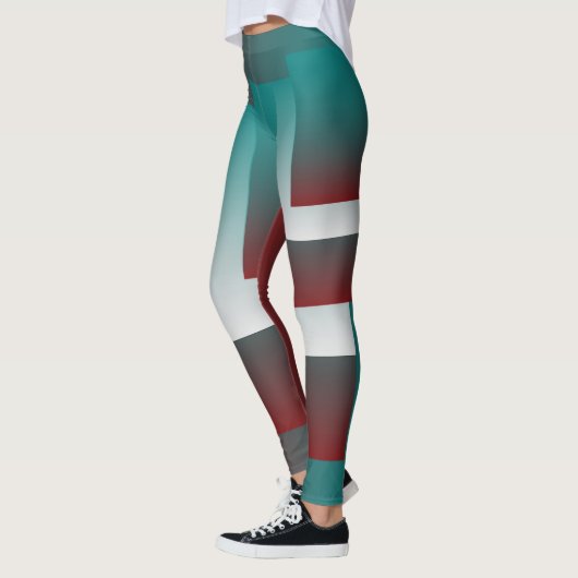 Windows in blauwgroen wit met vuurwapens leggings (Links)