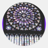 Windows Notre Dame Ronde Sticker (Voorkant)