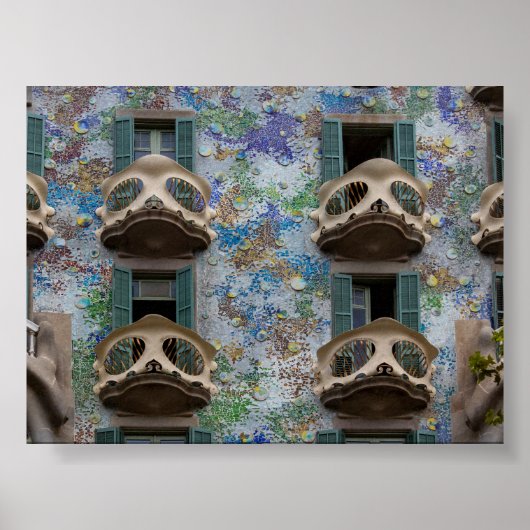 Windows of Casa Battlo in Barcelona Poster (Voorkant)