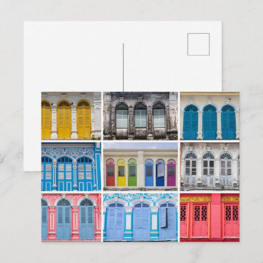 Windows of Old Phuket Town, Thailand Briefkaart (Voorkant / Achterkant)