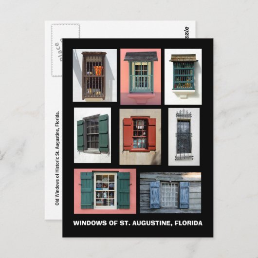  Windows of St. Augustine, Florida Briefkaart (Voorkant / Achterkant)