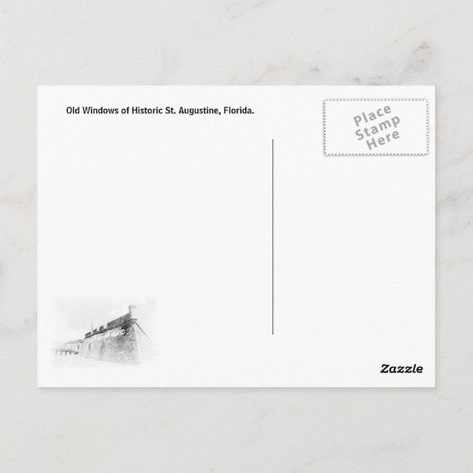  Windows of St. Augustine, Florida Briefkaart (Achterkant)