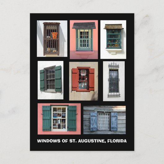  Windows of St. Augustine, Florida Briefkaart (Voorkant)