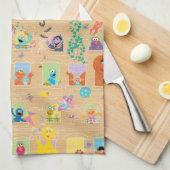 Windows Patroon Sesamstraat Apartement Theedoek (Quarter Fold)