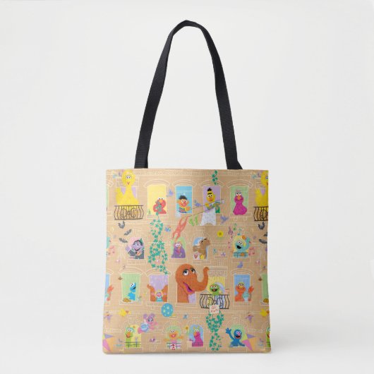 Windows Patroon Sesamstraat Apartement Tote Bag (Voorkant)