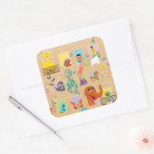 Windows Patroon Sesamstraat Apartement Vierkante Sticker (Envelop)