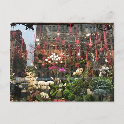 Windows Reflectie, bloemenwinkel, NYC New York fot Briefkaart (Voorkant)