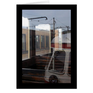 Windows Reflectie van de  treinkaart