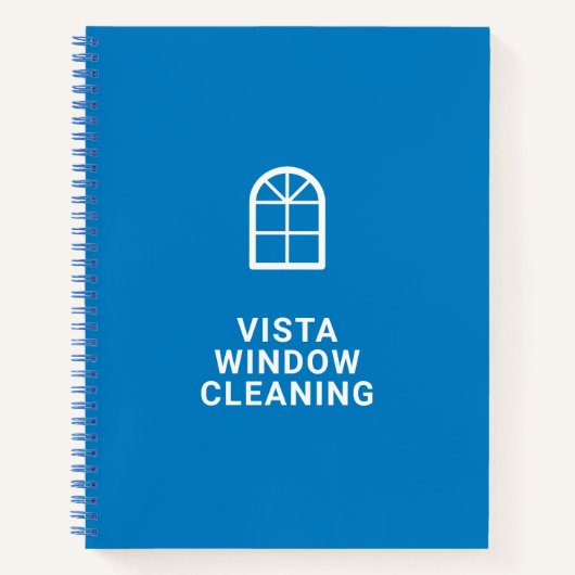 Windows Reinigingsbedrijf Naam Modern Blue Notitieboek (Voorkant)