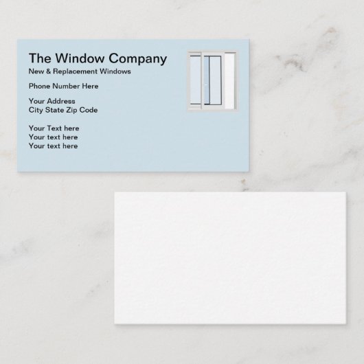 Windows Sales en Replacement Services Visitekaartje (Voorkant / Achterkant)