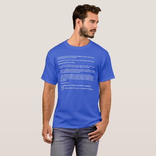 Windows T-shirt "Blauw scherm van dood" (Voorkant volledig)