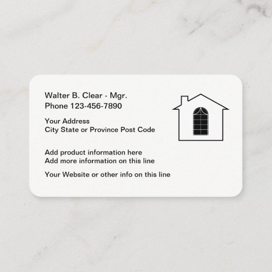 Windows Treatment Services Visitekaartje (Achterkant)