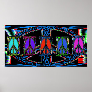 Windows voor vierkant vredesgebaar poster