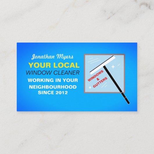 Windows Washer, Windows Cleaner, Cleaner Service Visitekaartje (Achterkant)