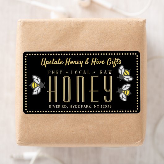 WindowsPane Bijen Gouden Rand Honing Label (Insitu)