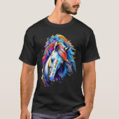 Windpaard Indian Tribal Art Native American Horse T-shirt (Voorkant)