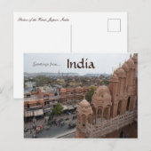 Windpaleis Jaipur India Briefkaart (Voorkant / Achterkant)
