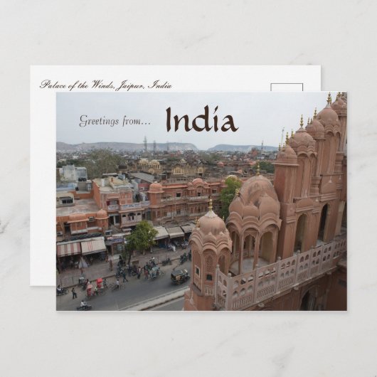 Windpaleis Jaipur India Briefkaart (Voorkant / Achterkant)