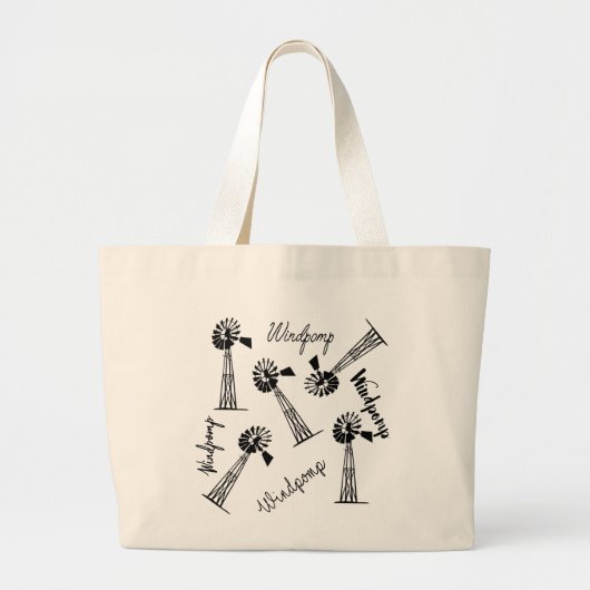Windpomp en werde grote tote bag (Voorkant)