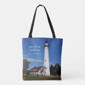 Windpunt Vuurtoren in de hele canvas tas (Achterkant)