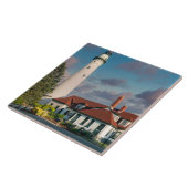 Windpunt Vuurtoren op Lake Michigan Tegeltje (Zijkant)