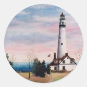 Windpunt Vuurtoren Sticker (Voorkant)