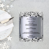 Windringermenu zilverwitte rozen elegant