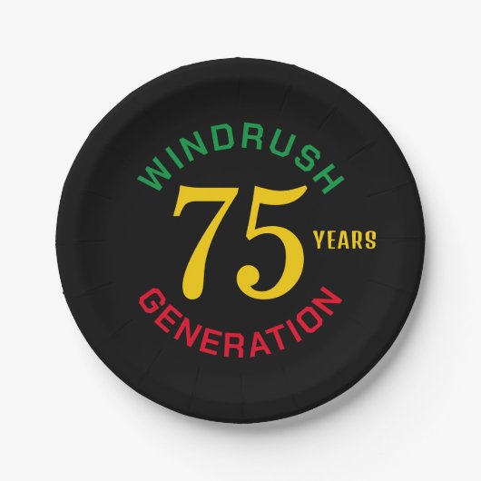 Windrush 75th Jubileum Papieren Bordje (Voorkant)