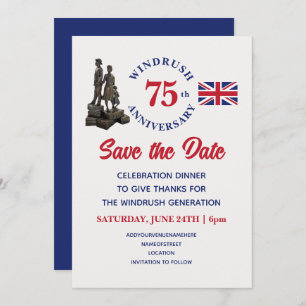 WINDRUSH 75th Jubileum Union Jack Save The Date