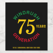 Windrush 75th Jubileum Wijn Etiket (Enkel label)