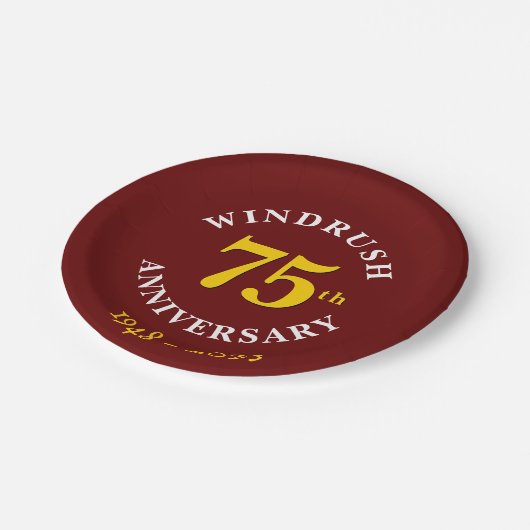 Windrush Generation 75th Jubileum Papieren Bordje (Gekanteld)