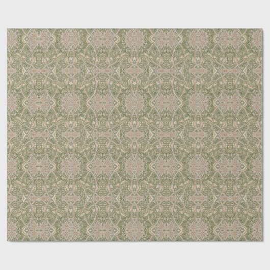Windrush Olijf Bloemige Vintage Inpakpapier (Vlak)