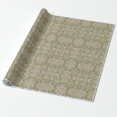Windrush Olijf Bloemige Vintage Inpakpapier (Uitgerold)