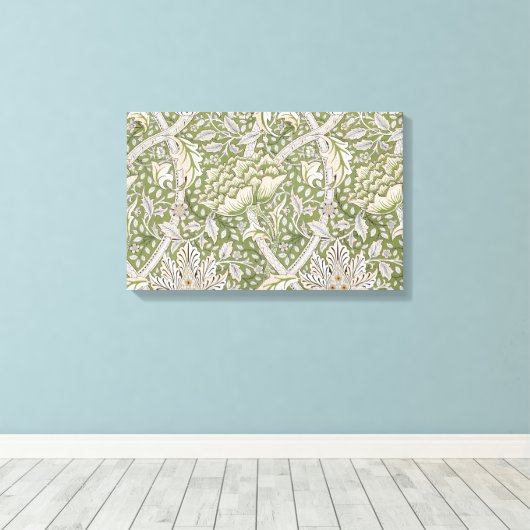 Windrush Pattern (door William Morris) Canvas Afdruk (Insitu (Houten vloer))