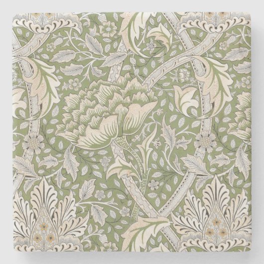 Windrush Pattern (door William Morris) Stenen Onderzetter (Voorkant)
