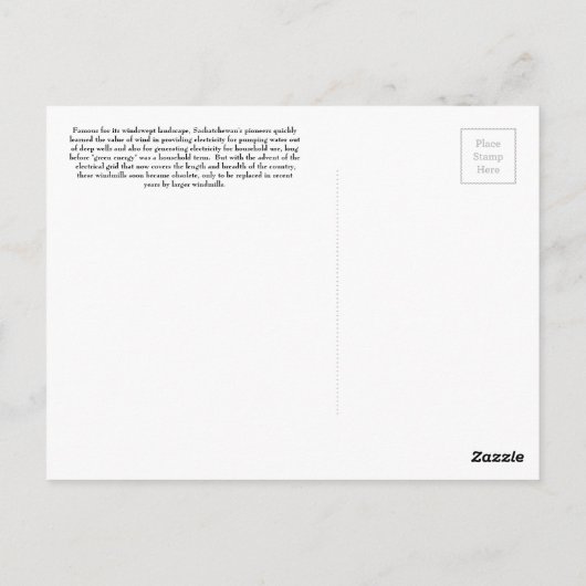 "Winds of Change" Saskatchewan Canada Briefkaart (Achterkant)