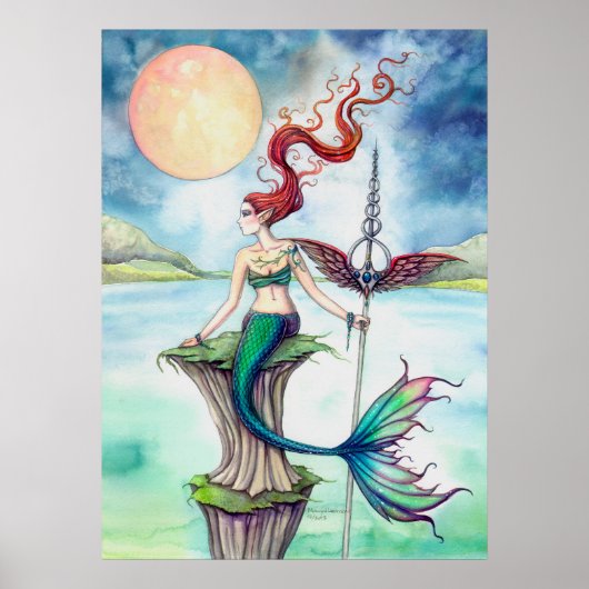 Winds of Ireland Fantasy Mermaid Art Poster (Voorkant)