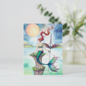 Winds of Ireland Mermaid Art Briefkaart (Staand voorkant)