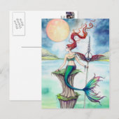 Winds of Ireland Mermaid Art Briefkaart (Voorkant / Achterkant)