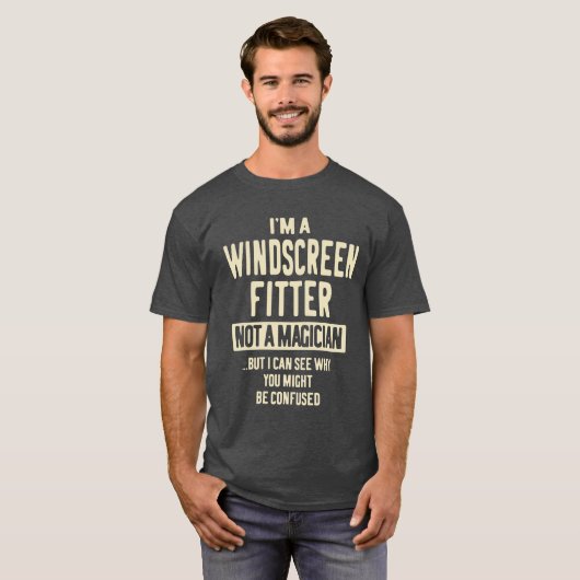 Windscreen Fitter Gift Funny Job Title Professiona T-shirt (Voorkant volledig)