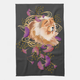 WINDSONG - Knoeiende bladeren keukenhanddoek