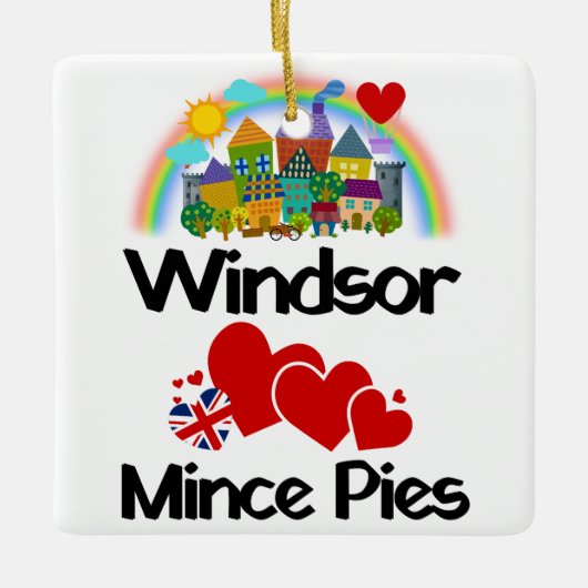 Windsor, Berkshire UK Loves Mince Pies Keramisch Ornament (Voorkant)